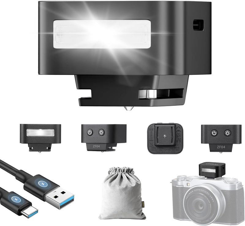 ZENIKO ZF04 Aluminum Mini Camera Flash Speedlite On Camera, 372 Full-Power Flashes 2.5S Recycle Mini Manual Flash for Canon/Sony zv1/Sony zve10 /Ricoh gr3/Nikon/Fuji f1 (Black) - Image 1